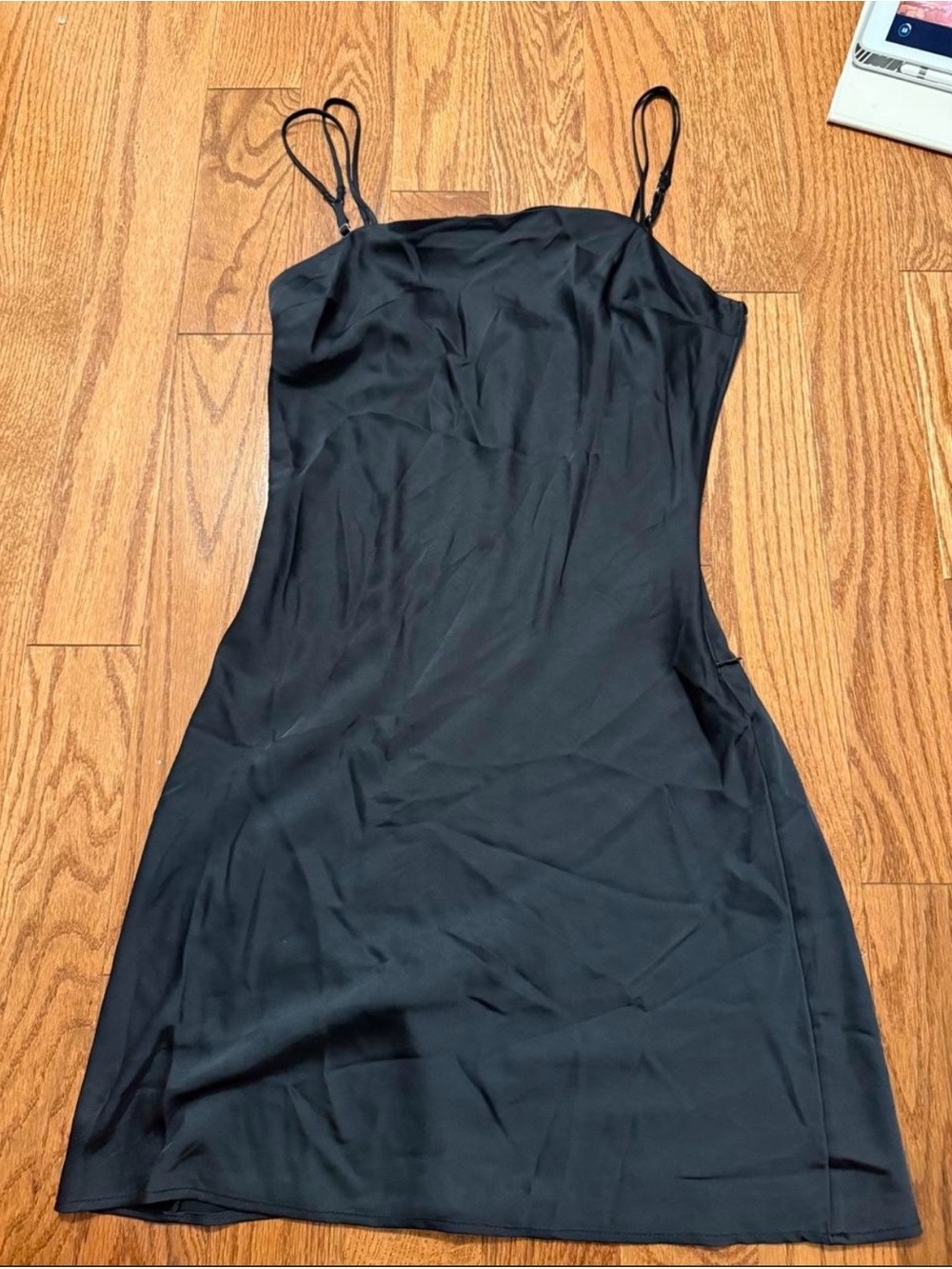 Abercrombie & Fitch Black Spaghetti Strap Slip Mini Dress